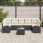 vidaXL Set Divano Giardino 8 Pezzi con Cuscini Nero Polyrattan
