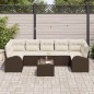 vidaXL Set Divano da Giardino a 8 Pezzi con Cuscini in Rattan Polietilene Marrone