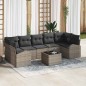 vidaXL Set Divano da Giardino 8 Pezzi con Cuscini Grigio Polirattan