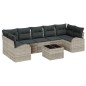 vidaXL Set divani da giardino 8 pezzi con cuscini grigio chiaro in rattan sintetico