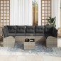 vidaXL Set divani da giardino 8 pezzi con cuscini grigio chiaro in rattan sintetico