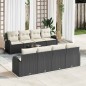 vidaXL Set di Divani da Giardino 9 Pezzi con Cuscini Nero Polyrattan