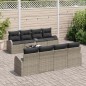 vidaXL Set di Divani da Giardino 9 Pezzi con Cuscini Grigi in Rattan Sintetico