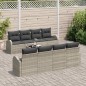 vidaXL Set da giardino di 9 pezzi con cuscini grigio chiaro in polyrattan
