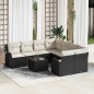vidaXL Set Divano da Giardino a 9 Pezzi con Cuscini Rattan Nero Polyrattan