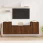 Set Mobili Porta TV 3 pz Rovere Marrone in Legno Multistrato Set Mobili Porta TV 3 pz Rovere Marrone in Legno Multistrato