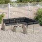 vidaXL Set di divani da giardino da 9 pezzi con cuscini grigio chiaro in polyrattan vidaXL Set di divani da giardino da 9 pezzi con cuscini grigio chiaro in polyrattan