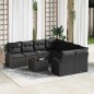vidaXL Set di Sofà da Giardino 9 Pezzi con Cuscini Neri in Polyrattan