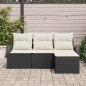 vidaXL Set Giardino 4 Pezzi con Cuscini in Rattan Sintetico Nero