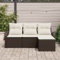 vidaXL Set giardino 4 pezzi vitaXL con cuscini in rattan sintetico marrone