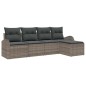 vidaXL Set da Giardino 5 Pezzi con Cuscini Grigi in Rattan Sintetico vidaXL Set da Giardino 5 Pezzi con Cuscini Grigi in Rattan Sintetico