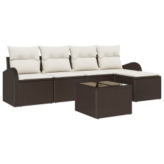 vidaXL Set Divano da Giardino 5 Pezzi in Rattan con Cuscini Grigi