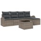 vidaXL Set da giardino con divano 5 pezzi e cuscini neri in polyrattan.