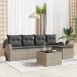 vidaXL Set di divano da giardino a 6 pezzi con cuscini grigi