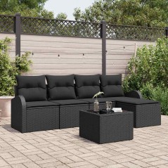vidaXL Set da Giardino a 6 Pezzi con Cuscini Beiges in Polyrattan