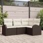 vidaXL Set di divani da giardino da 4 pezzi con cuscini in rattan sintetico marrone