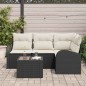 vidaXL Set di divani da giardino 4 pezzi con cuscini in rattan sintetico marrone.