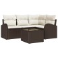 vidaXL Set divano da giardino 5 pezzi con cuscini grigi in rattan sintetico.