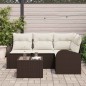 vidaXL Set divano da giardino 5 pezzi con cuscini grigi in rattan sintetico.