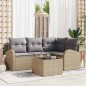 vidaXL Set da Giardino a 5 Pezzi con Cuscini Rattan Nero