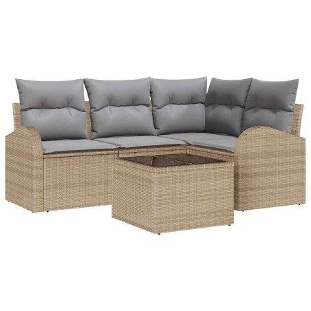 vidaXL Set da Giardino a 5 Pezzi con Cuscini Rattan Nero