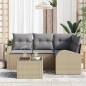 vidaXL Set da Giardino a 5 Pezzi con Cuscini Rattan Nero