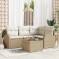 vidaXL Set Divano da Giardino a 5 Pezzi con Cuscini in Rattan di Polietilene Marrone.