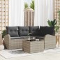 vidaXL Set da giardino 5 pezzi con cuscini grigi in polirattan vidaXL Set da giardino 5 pezzi con cuscini grigi in polirattan