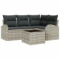 vidaXL Set da giardino 5 pezzi con cuscini grigi in polirattan vidaXL Set da giardino 5 pezzi con cuscini grigi in polirattan