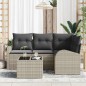 vidaXL Set da giardino 5 pezzi con cuscini grigi in polirattan vidaXL Set da giardino 5 pezzi con cuscini grigi in polirattan