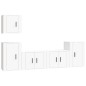 Set di Mobili Porta TV 5 pz Bianco in Legno Multistrato Set di Mobili Porta TV 5 pz Bianco in Legno Multistrato