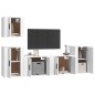 Set di Mobili Porta TV 5 pz Bianco in Legno Multistrato Set di Mobili Porta TV 5 pz Bianco in Legno Multistrato