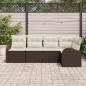 vidaXL Set di divani da giardino 5 pezzi con cuscini marroni in rattan sintetico