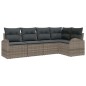 vidaXL Set di divani da giardino con 5 pezzi e cuscini grigi in rattan sintetico vidaXL Set di divani da giardino con 5 pezzi e cuscini grigi in rattan sintetico