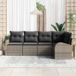 vidaXL Set di divani da giardino con 5 pezzi e cuscini grigi in rattan sintetico vidaXL Set di divani da giardino con 5 pezzi e cuscini grigi in rattan sintetico
