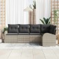 vidaXL Set Divano da Giardino 5 Pezzi con Cuscini in Rattan, Poliestere Grigio Chiaro