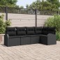 vidaXL Set di divani da giardino 5 pezzi con cuscini neri in rattan sintetico