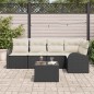 vidaXL Set di divani da giardino 6 pezzi con cuscini marroni in polirattan