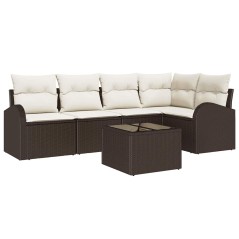 vidaXL Set di Divani da Giardino a 6 Pezzi con Cuscini Grigi in Rattan Sintetico.