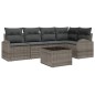 vidaXL Set Divano da Giardino 6 Pezzi con Cuscini Grigio in Polyrattan