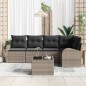 vidaXL Set Divano da Giardino 6 Pezzi con Cuscini Grigio in Polyrattan