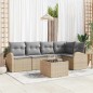 vidaXL Set da giardino di 6 pezzi con cuscini neri in rattan sintetico.