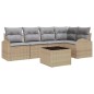 vidaXL Set da giardino di 6 pezzi con cuscini neri in rattan sintetico.