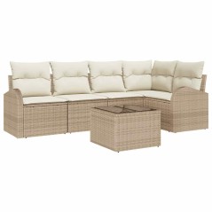 vidaXL Set da Giardino di 6 Pezzi con Cuscini Marroni in Rattan Sintetico