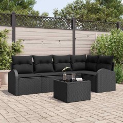 vidaXL Set Giardino 6 Pezzi con Cuscini in Rattan Sintetico Beige