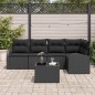vidaXL Set Giardino 6 Pezzi con Cuscini in Rattan Sintetico Beige
