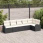 vidaXL Set di divani da giardino 6 pezzi con cuscini, in rattan sintetico nero