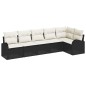 vidaXL Set di divani da giardino 6 pezzi con cuscini, in rattan sintetico nero
