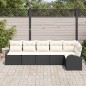 vidaXL Set di divani da giardino 6 pezzi con cuscini, in rattan sintetico nero