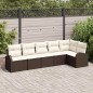 vidaXL Set da Giardino 6 Pezzi con Cuscini Marrone in Polyrattan